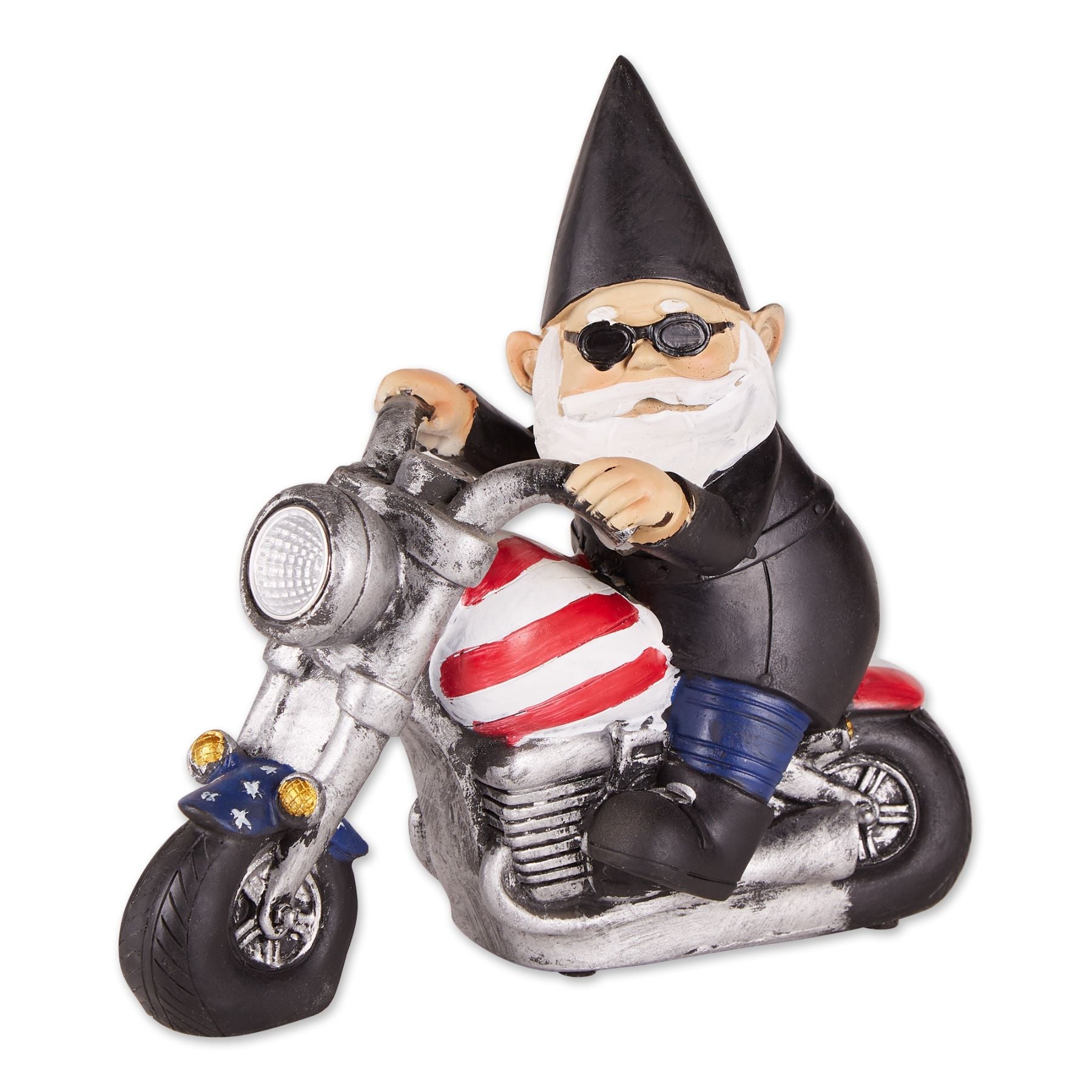 Biker Gnome Solar Statue - Saunni Bee - Sculptures & Statues