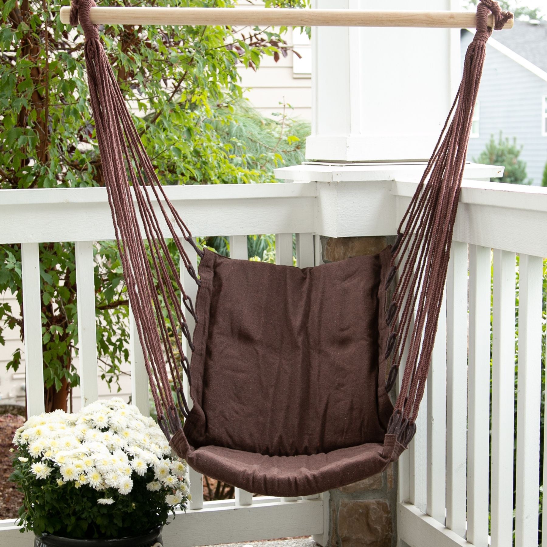 Espresso Cotton Padded Swing Chair - Saunni Bee - Hammock