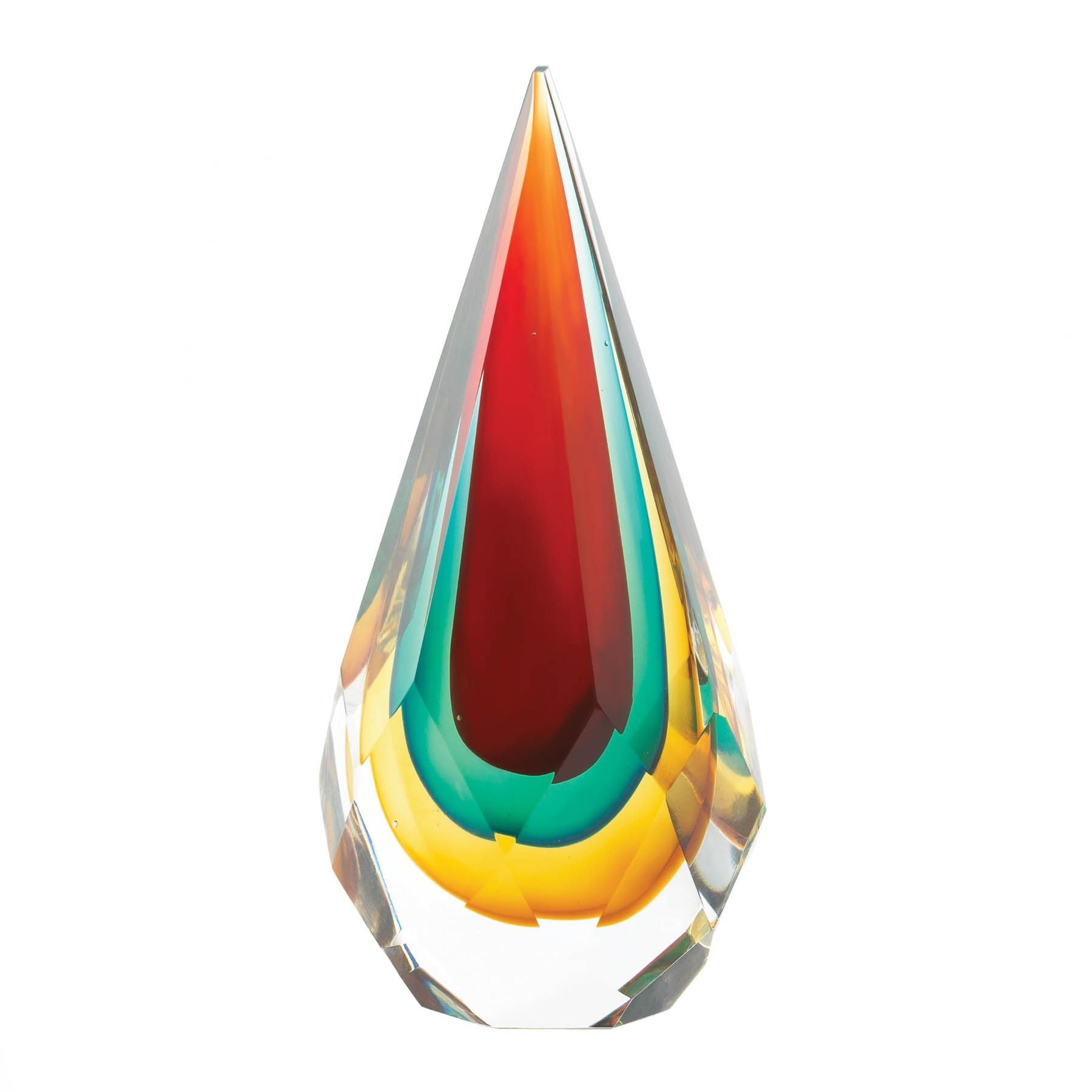 Faceted Tear Drop Art Glass - Saunni Bee - Accent Decor