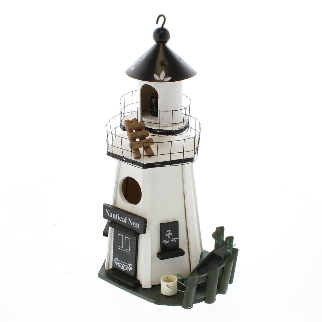 Nautical Nest Birdhouse - Saunni Bee - Lighthouse Birdhouse