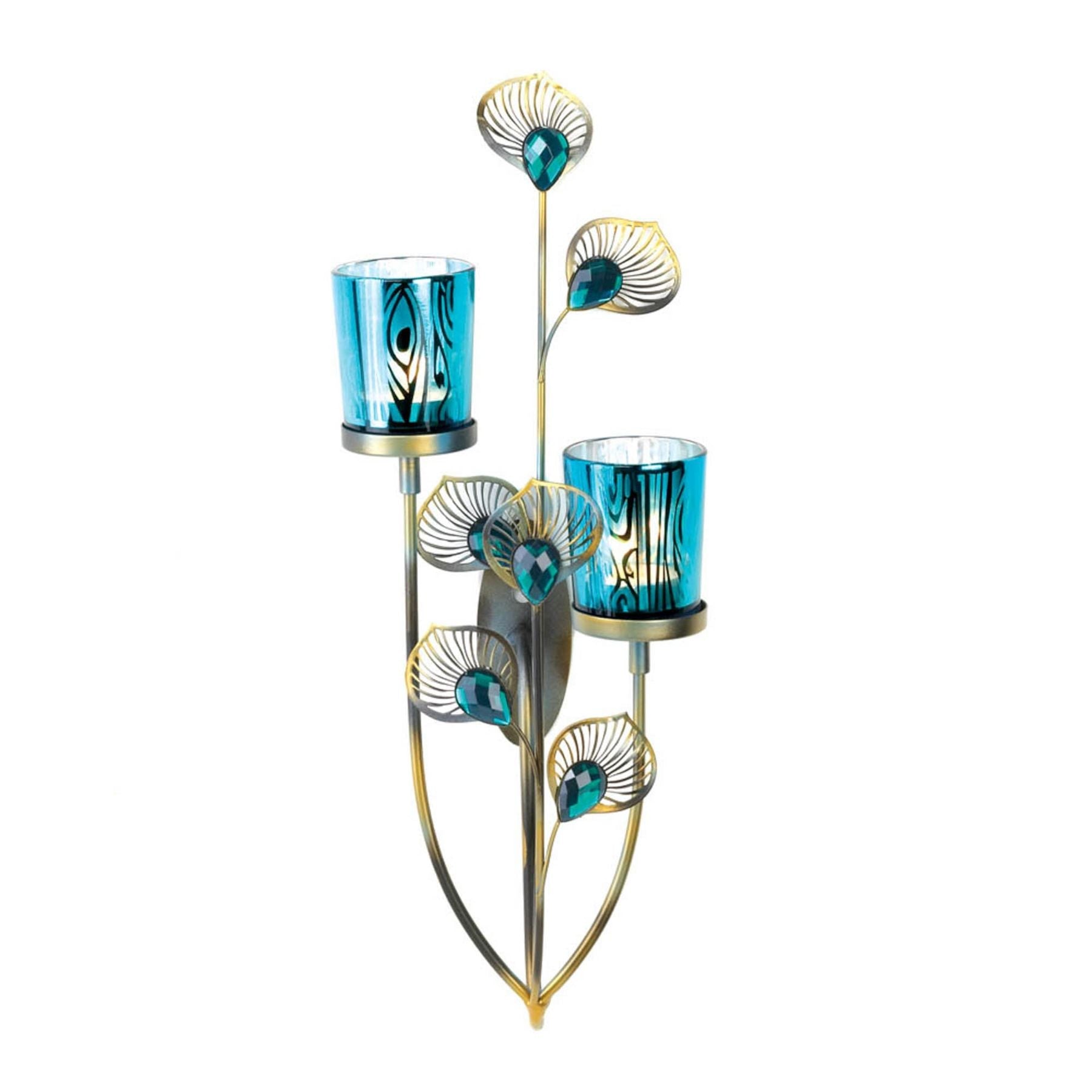 Peacock Plume Wall Sconce - Saunni Bee - Wall Sconce