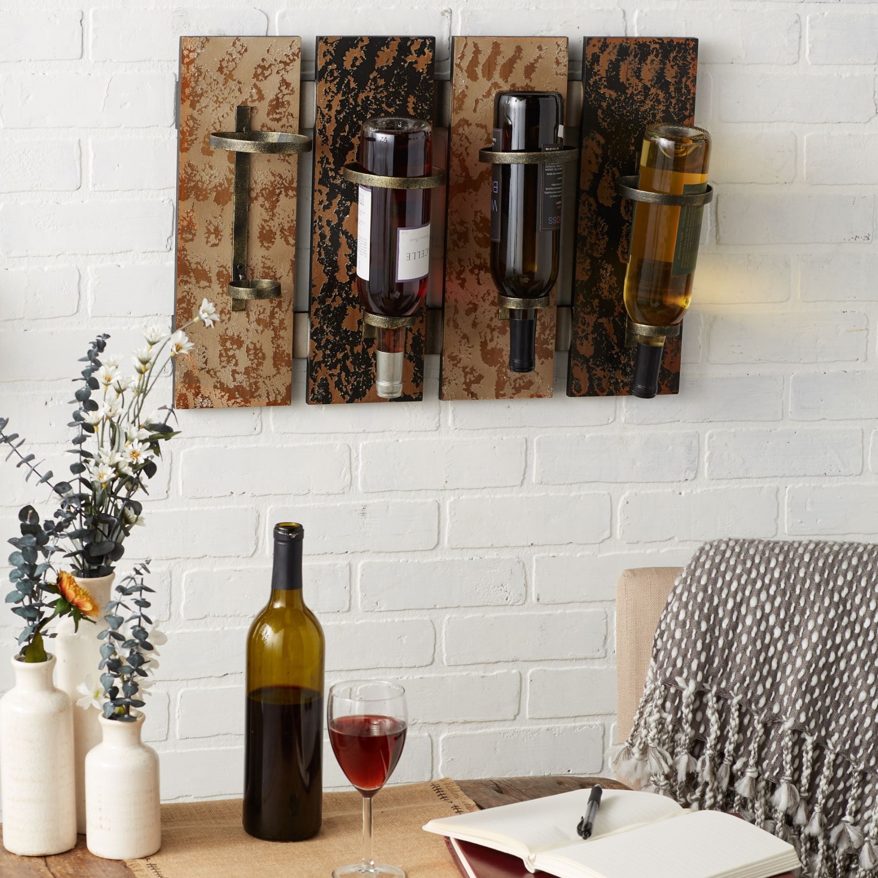 Rustic Wine Wall Rack - Saunni Bee - Wine Bottle Holders