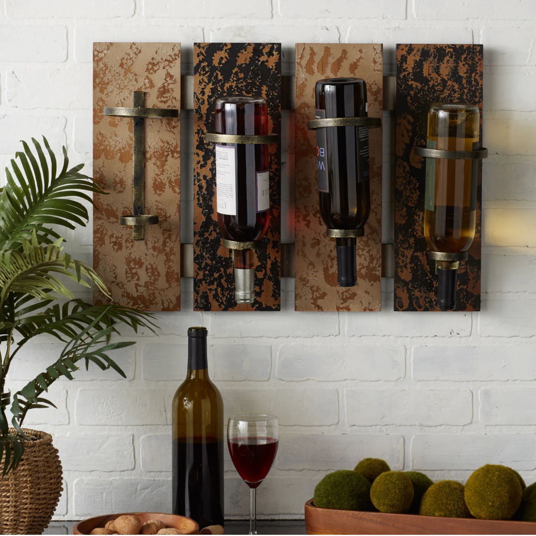 Rustic Wine Wall Rack - Saunni Bee - Wine Bottle Holders