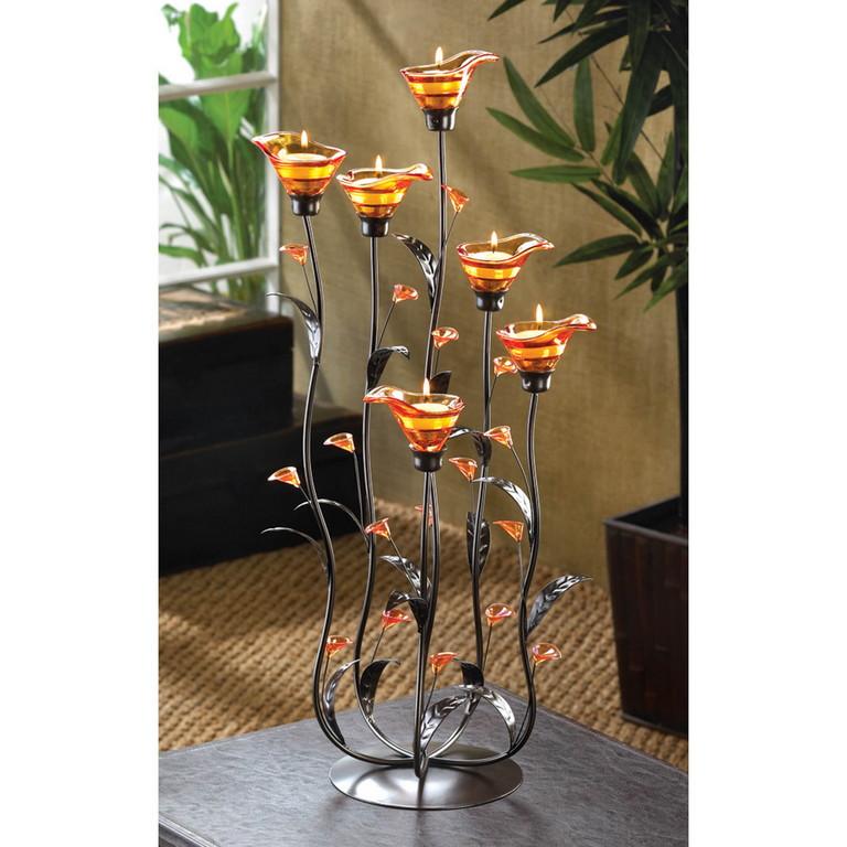 Amber Calla Lily Candleholder - Saunni Bee - Lighting