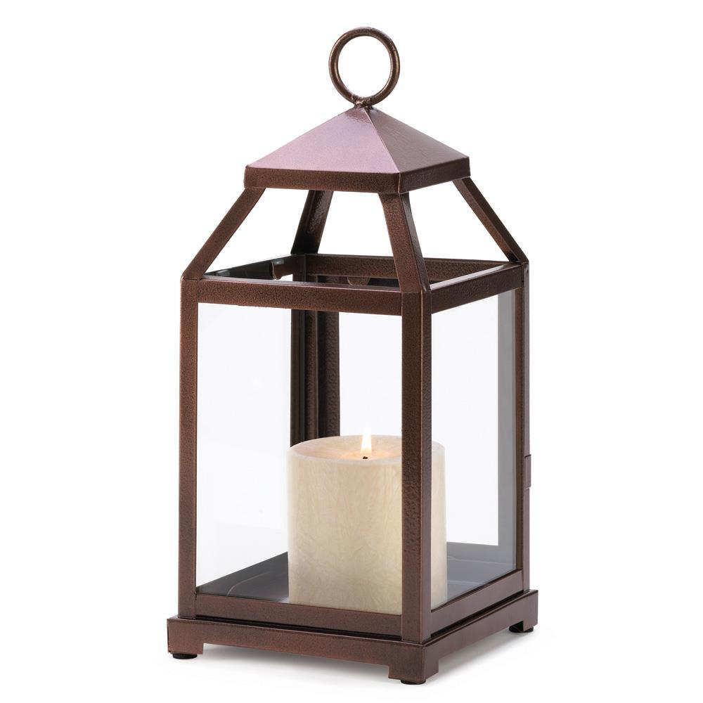 Bronze Contemporary Candle Lantern - Saunni Bee - Lighting