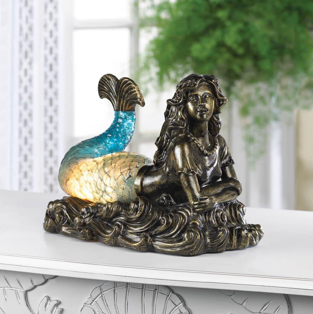 Bronzed Mermaid Table Lamp - Saunni Bee - Lighing