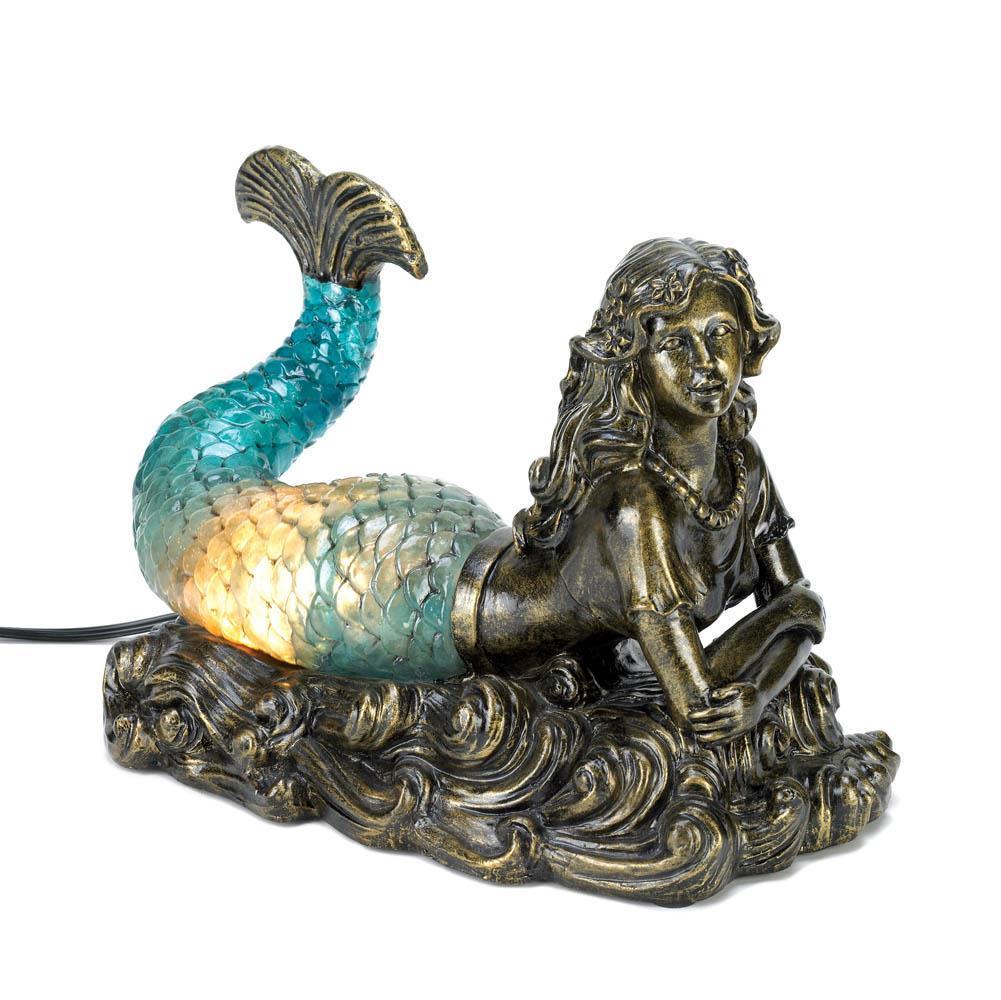 Bronzed Mermaid Table Lamp - Saunni Bee - Lighing