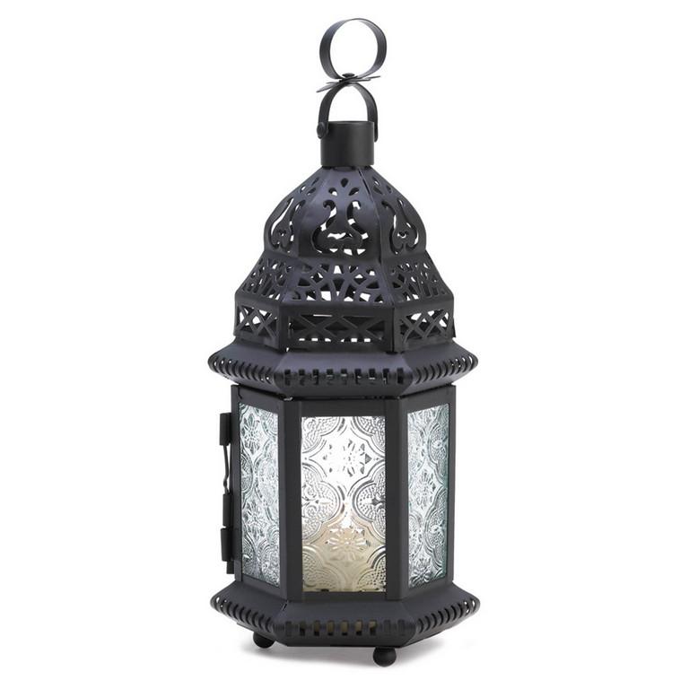 Clear Glass Moroccan Style Candle Lantern - Saunni Bee - Lighing