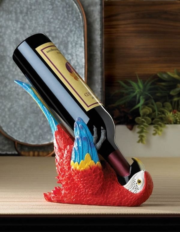 Colorful Parrot Wine Holder - Saunni Bee - Wine Bottle Holders
