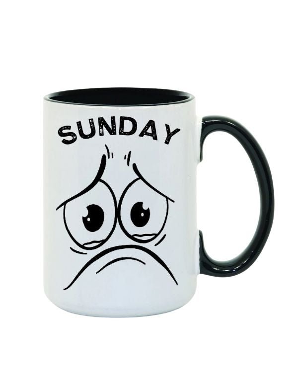 It's Sunday Cartoon Expression Mug - Saunni Bee - Mugs