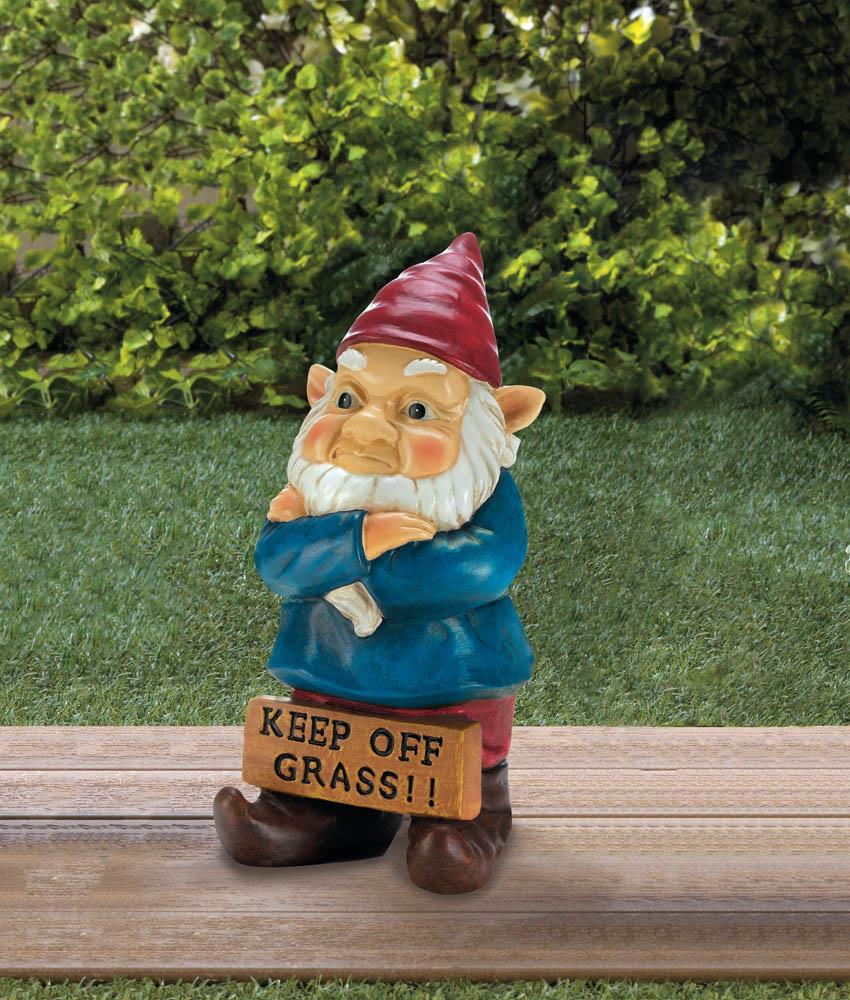 Keep Off Grass Grumpy Gnome - Saunni Bee - Patio; Lawn & Garden