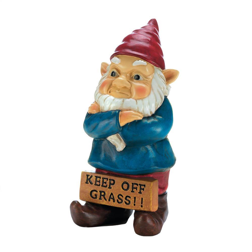 Keep Off Grass Grumpy Gnome - Saunni Bee - Patio; Lawn & Garden