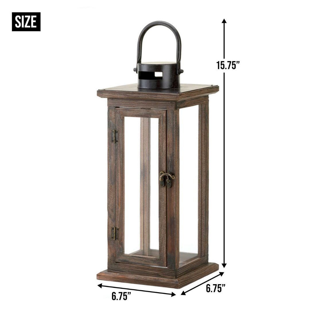 Lodge Wooden Lantern - Saunni Bee - Lantern