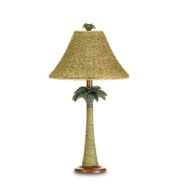 Palm Tree Rattan Table Lamp - Saunni Bee - Lighting