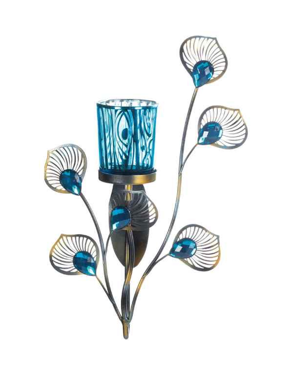 Peacock Inspired Single Sconce - Saunni Bee - Lighting