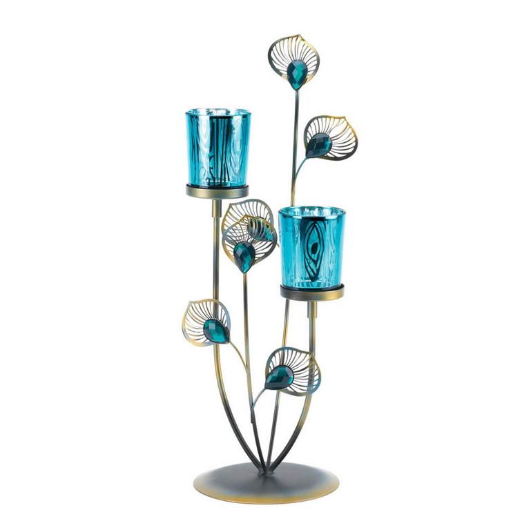 Peacock Plume Candleholder - Saunni Bee - Lighting