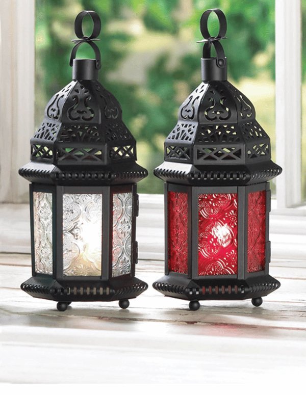 Red Glass Moroccan Style Lantern - Saunni Bee - Lanterns
