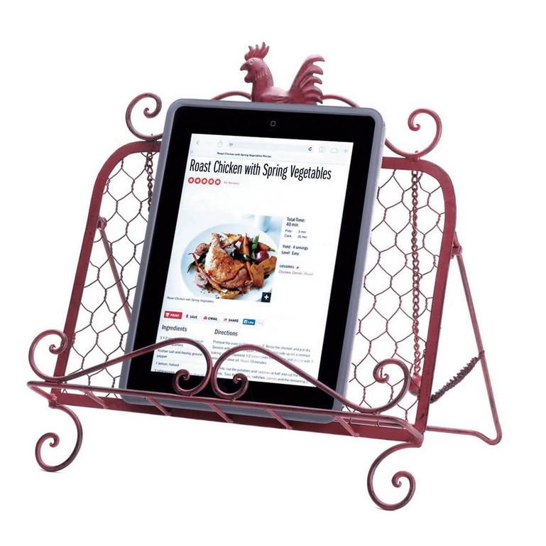 Red Rooster Cookbook Stand - Saunni Bee - Home Decor