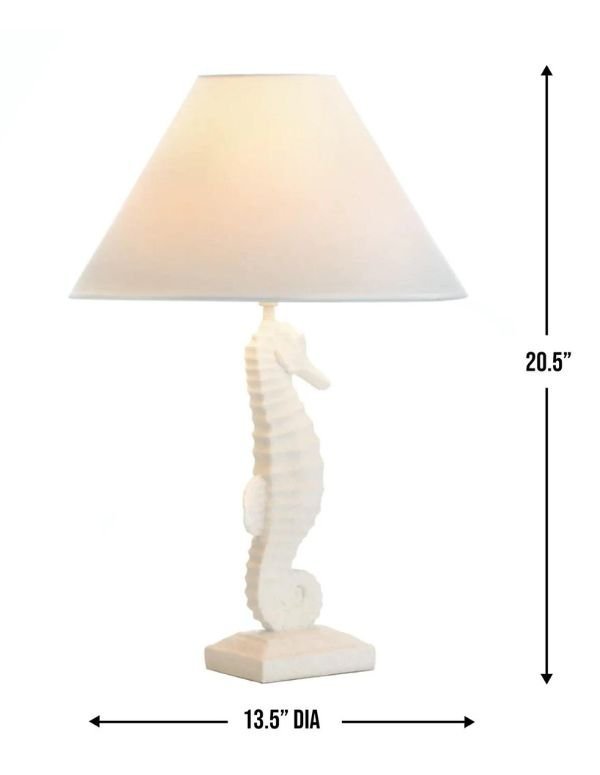White Seahorse Table Lamp - Saunni Bee - Home Decor