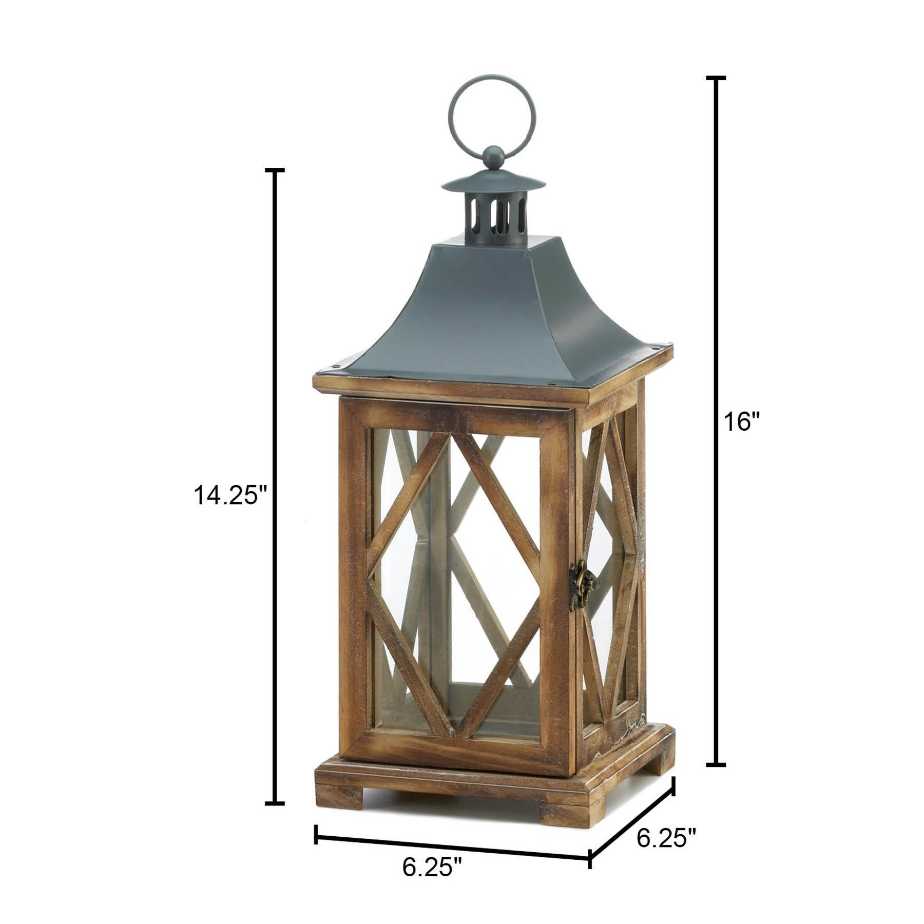 Wooden Diamond Lattice Lantern - Saunni Bee - Lighting